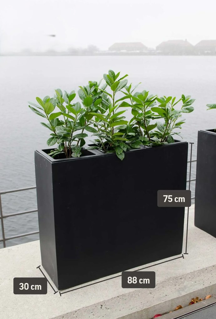 Kvetináč ELEMENTO, sklolaminát, šírka 88 cm, antracit