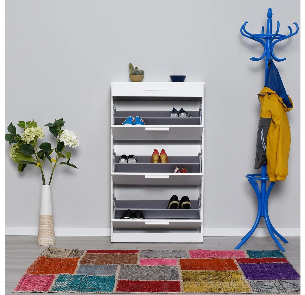 Botník (skrinka na topánky) Tosina 7 (diamantová biela). Akcia -19%. Vlastná spoľahlivá doprava až k Vám domov. 1094667