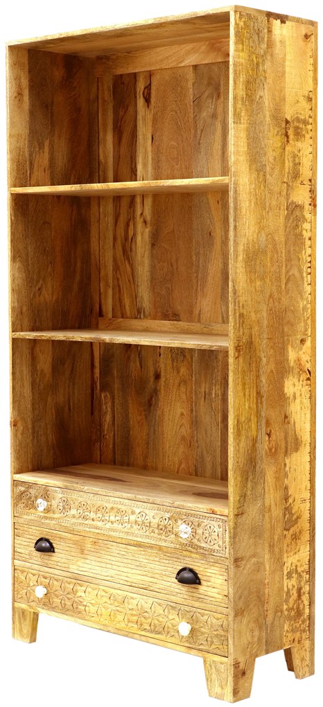 furniture-nabytek.cz - Knihovna do obýváku 90x180x35 z masivního dřeva mango