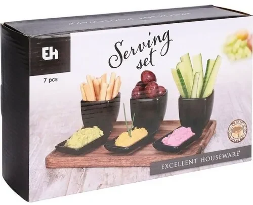 Servírovací set Acacia Black, 7 ks