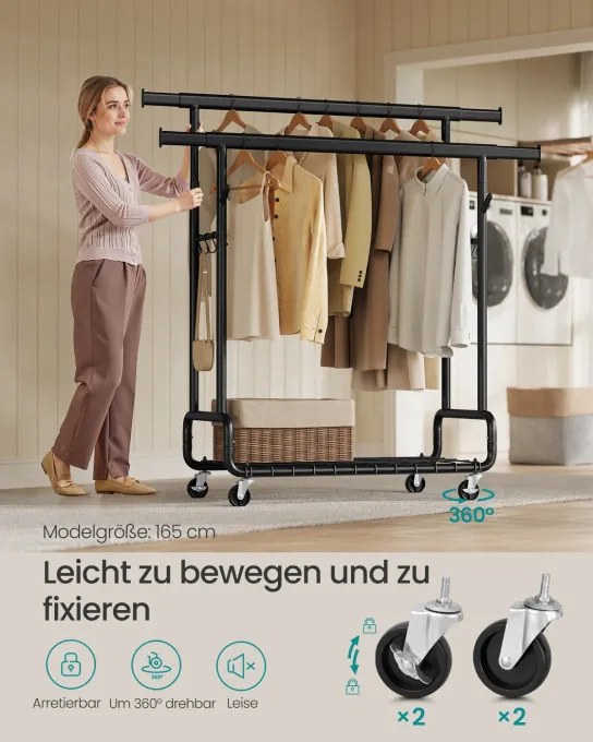 Vešiakový stojan na kolieskach HSR015B01