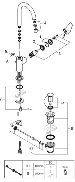 GROHE 24201001 - Umývadlová batéria DN 15, veľkosť L, lesklý chróm