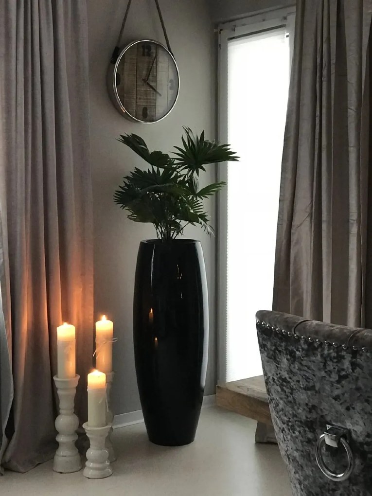 Kvetináč MAGNUM, sklolaminát, výška 100 cm, čierny lesk