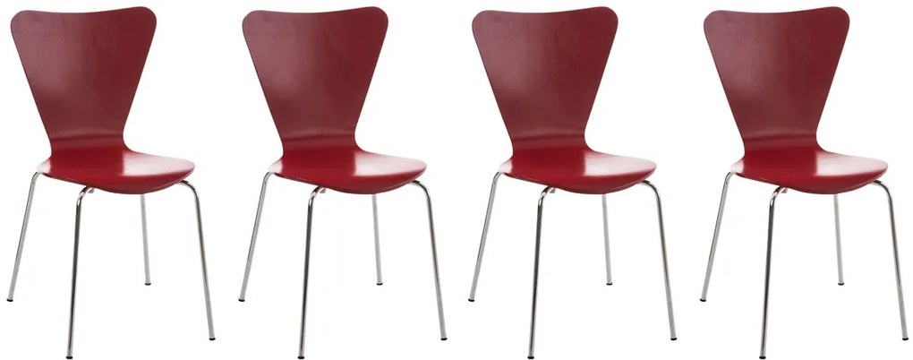Stolička Callisto (SET 4 ks) - Červená