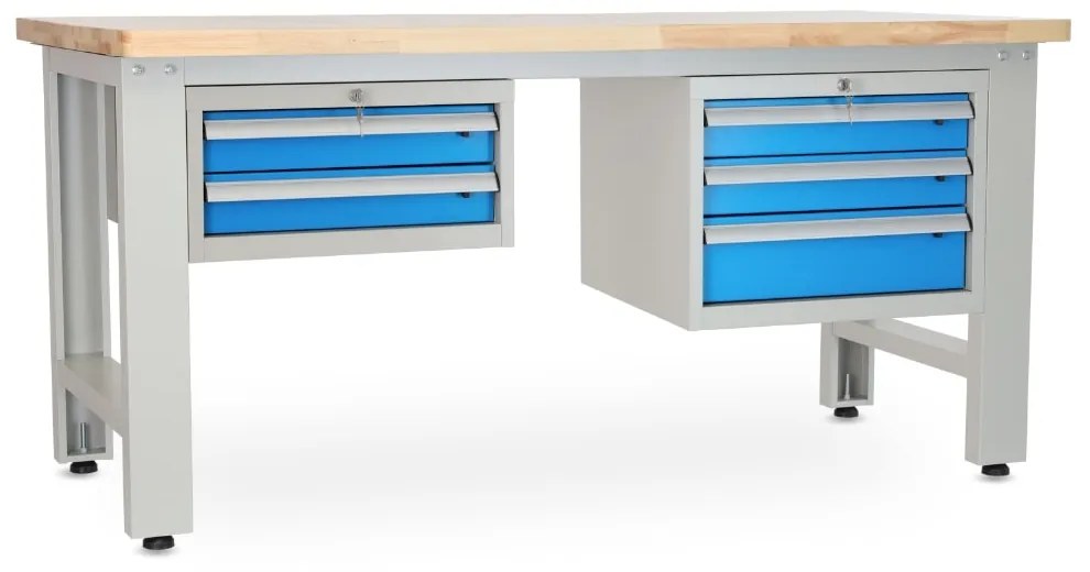 Dielenský stôl Solid OAK-23, 180 cm, 2 závesné boxy, dub