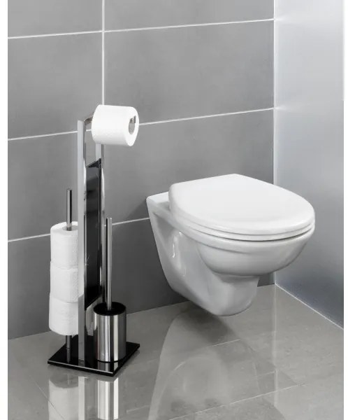 WENKO 22983100 - WC kefa RIVALTA 18x70 cm nerezová/strieborná/čierna