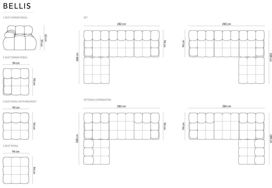 Zelená zamatová rohová pohovka Bellis – Micadoni Home