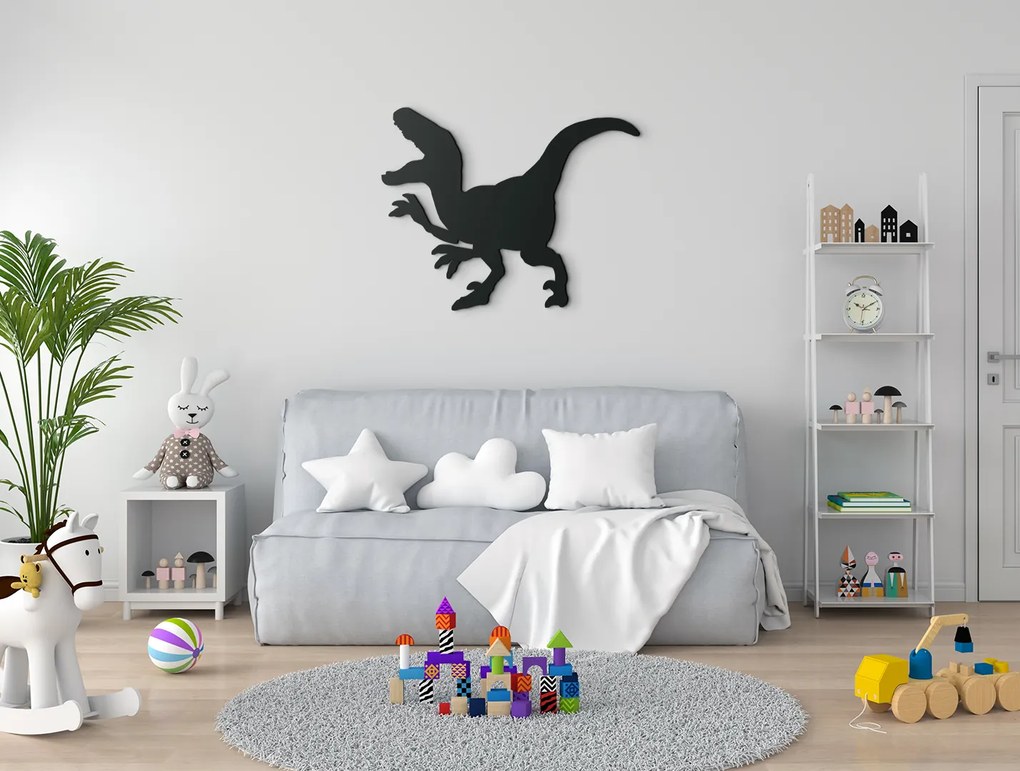 drevko Detská nálepka Zúrivý dinosaurus Rozmer obrazu: 25,5 x 32,5 cm, Farba dekorácie: Čierna