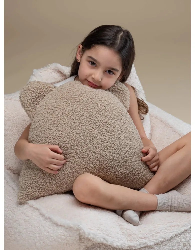 Krémový detský sedací vak z textílie buklé Chair – Wigiwama