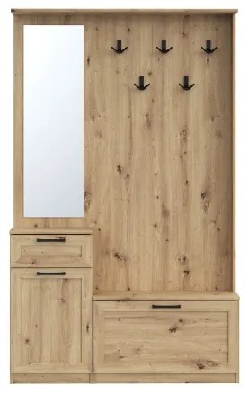 Predsieňová stena so zrkadlom KAVI dub artisan