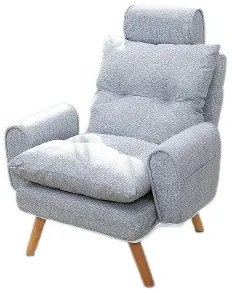 Relaxačné kreslo Boris svetlo sivé s taburetkou