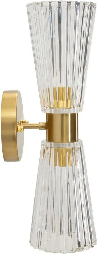 Sklenené nástenné svietidlo v zlatej farbe Prague – Mauro Ferretti