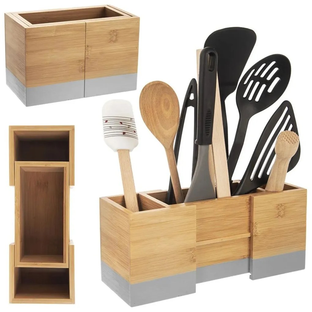 Orion Organizér kuchynský a kozmetický, bambusový stojan, nastaviteľný FANY