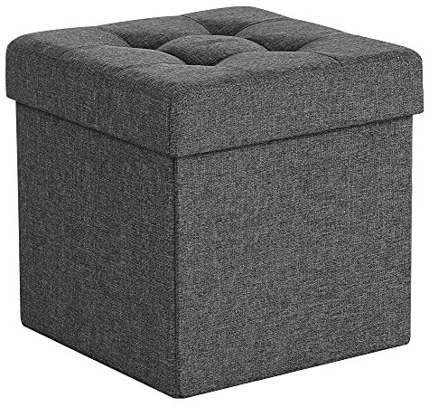 Taburetka s úložným priestorom, 38x38x38cm, tmavo sivá