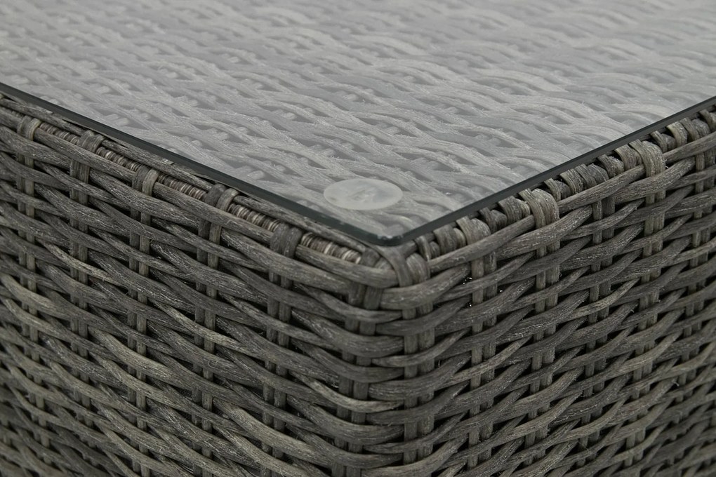 Deokork Ratanové stolík/taburet 73 x 73 cm BORNEO LUXURY (sivá)