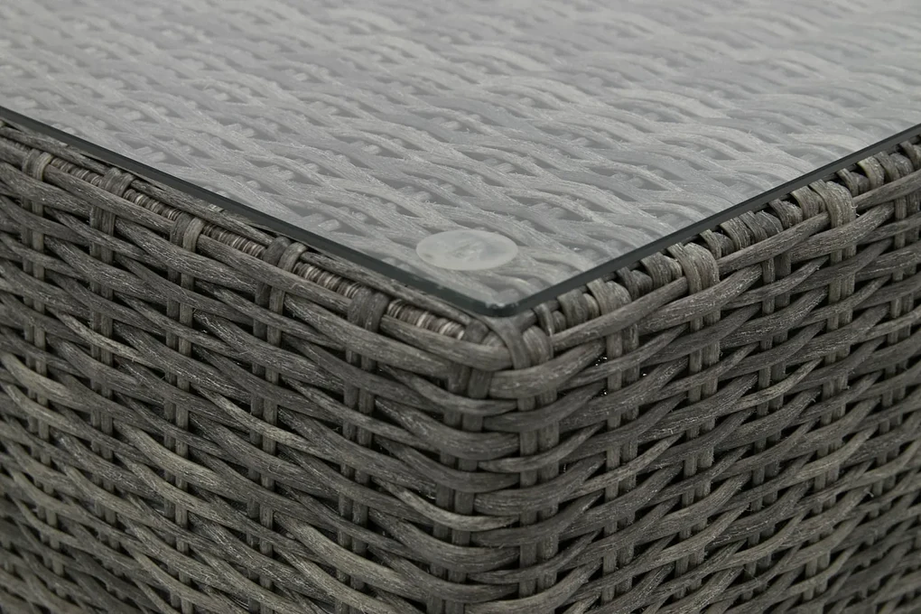 Deokork Ratanové stolík/taburet 73 x 73 cm BORNEO LUXURY (sivá)