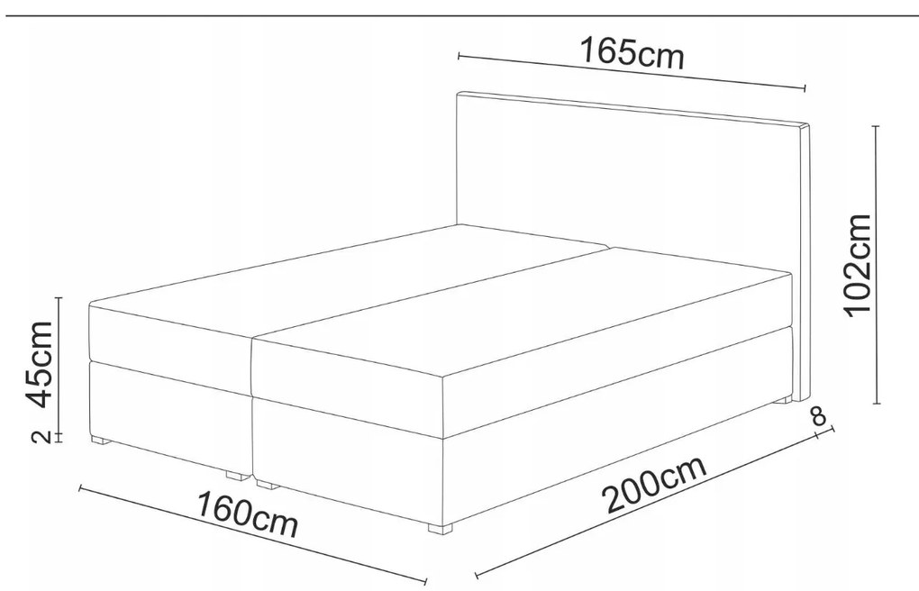 Manželská posteľ Boxspring 160 cm Lilac (vzor + čierna) (s matracom a úložným priestorom). Vlastná spoľahlivá doprava až k Vám domov. 1046655