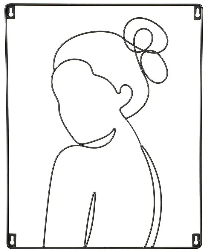 Dekorácia nástenná dievča čierna 40 x 50 cm 1135