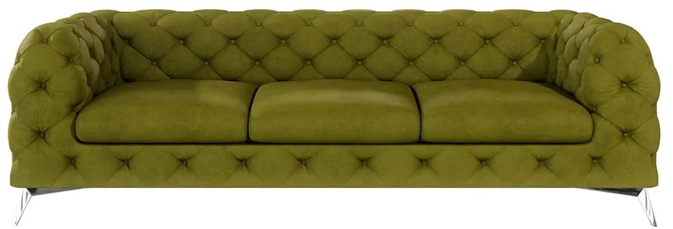 Zelená zamatová pohovka 243 cm Chelsea – Ropez