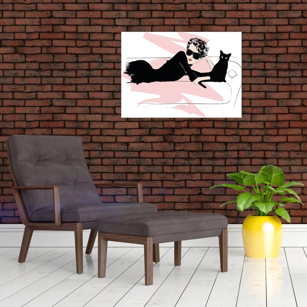 Sklenený obraz - Fashion lady (70x50 cm)