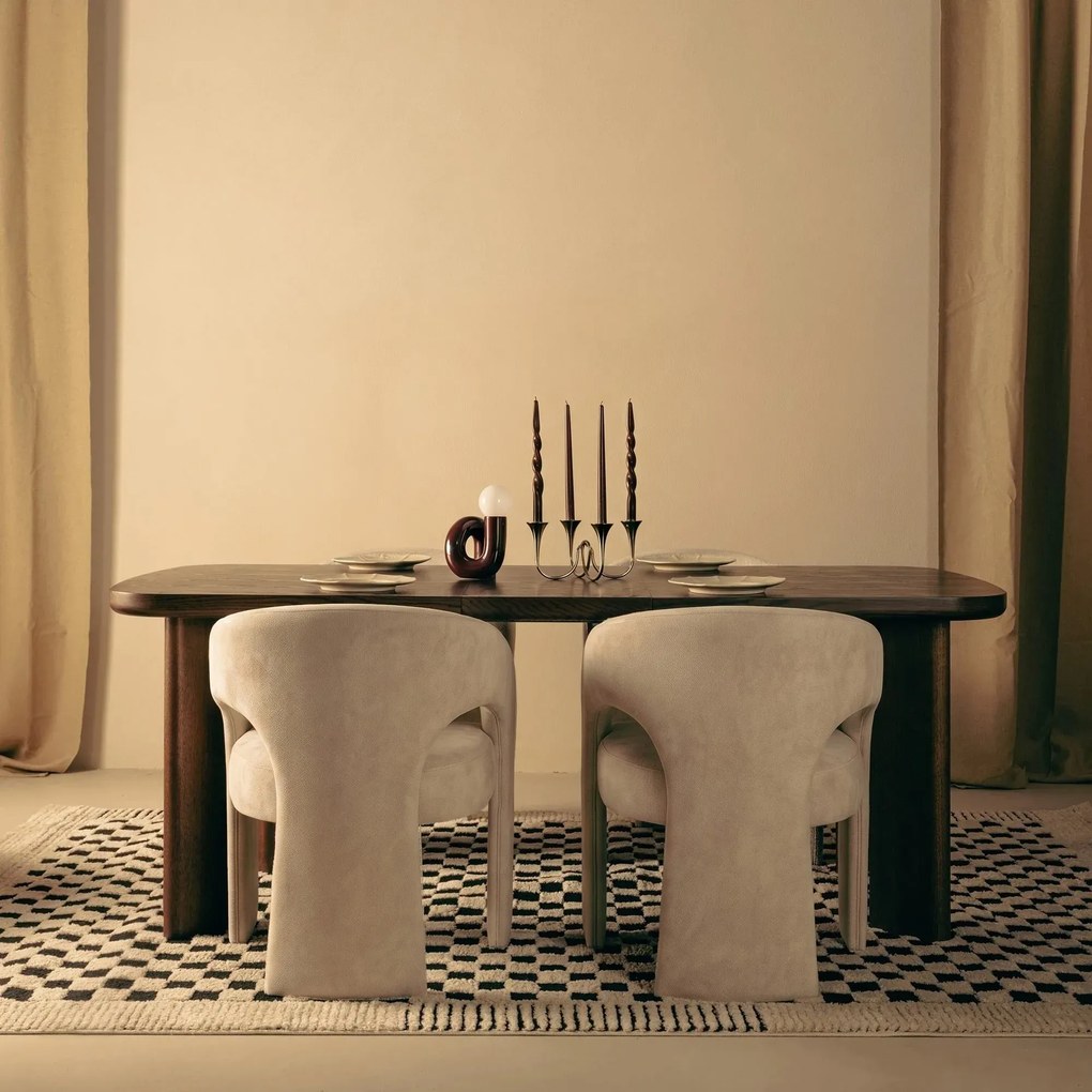 Designové čalouněné jídelní křeslo Nuria světle hnědé
