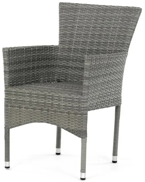 Autronic Záhradná stolička, kov, polyratan, sivá,AZC-S2118 GREY