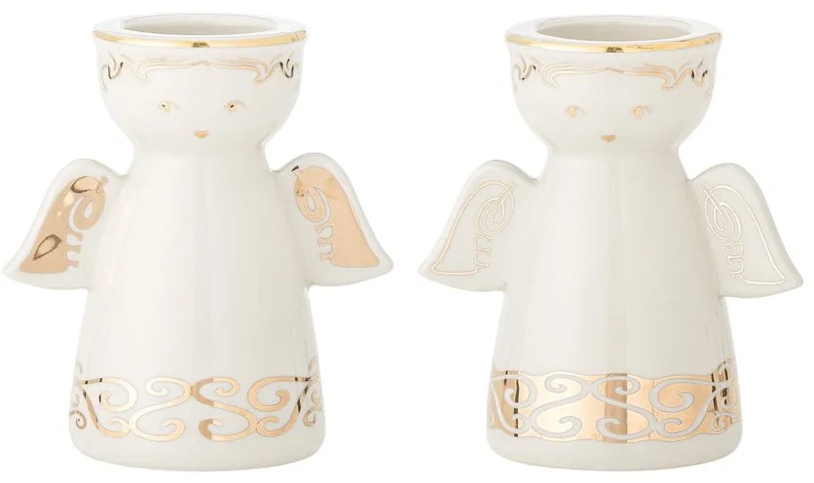 Kameninové svietniky v súprave na čajovú sviečku 2 ks Faella – Bloomingville