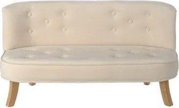 Detská zamatová sedačka béžová 25 cm Drevo