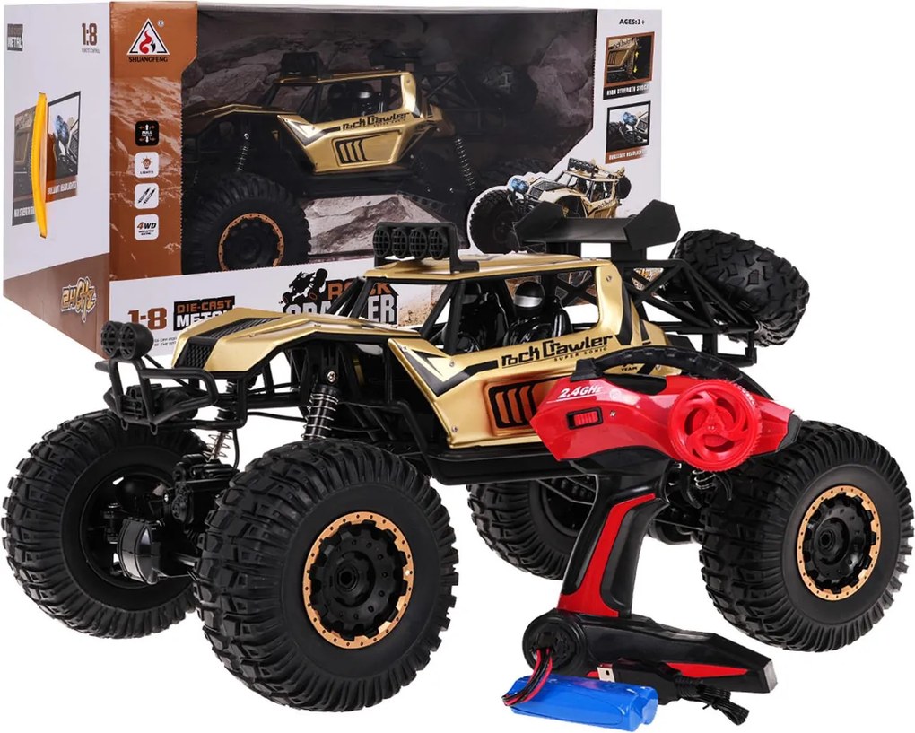 Ramiz Kovové pásové vozidlo Mega Crawler 1:8 Zlatá