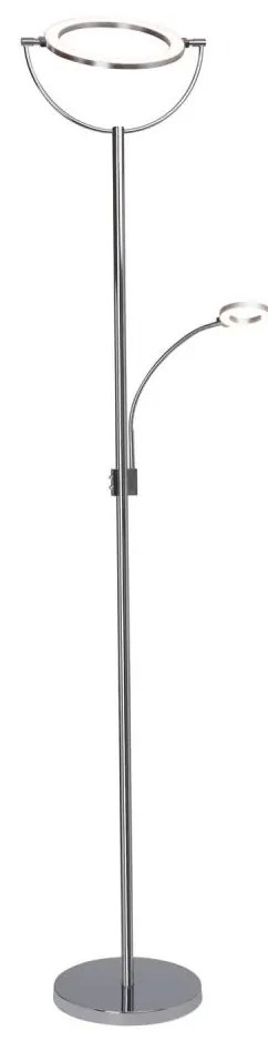 Brilliant - LED Stmievateľná stojacia lampa DEMIAN 2xLED/12W/230V lesklý chróm