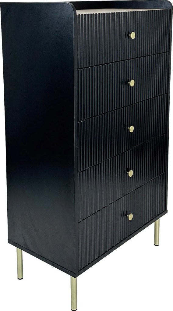 XXXLutz KOMODA, čierna, farba duba, 70/121,6/40 cm Xora - Komody - 002479000213