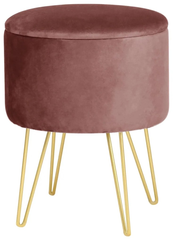 Taburet Lili s úložným priestorom ružový