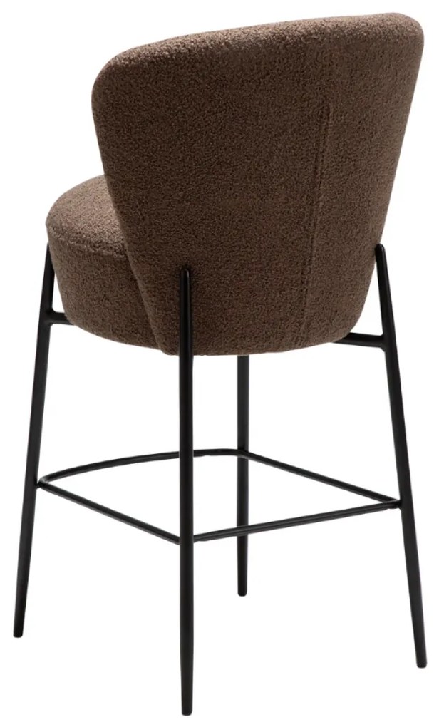 ORBIT ČALÚNENÁ BAROVÁ STOLIČKA brown bouclé/black