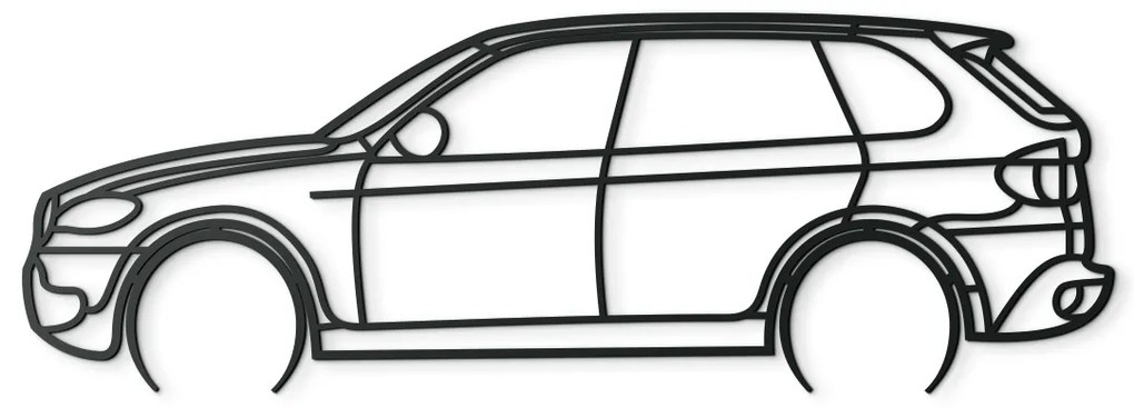 drevko Dekorácia na stenu BMW X5 E70 Rozmer obrazu: 30 x 86 cm, Farba dekorácie: Čierna