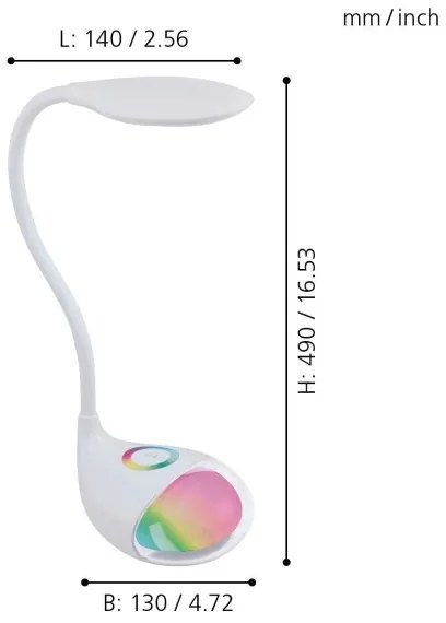 Eglo 97078 - LED Stolná lampa CABADO 1 1xLED/2,2W+0,3W/230V RGB