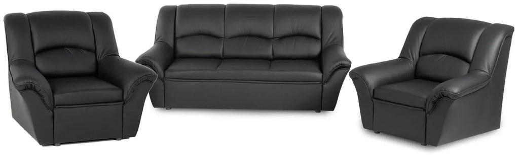 Kožená sedacia súprava DUBAJ LUX 3+1+1, tm. modrá (K-58)