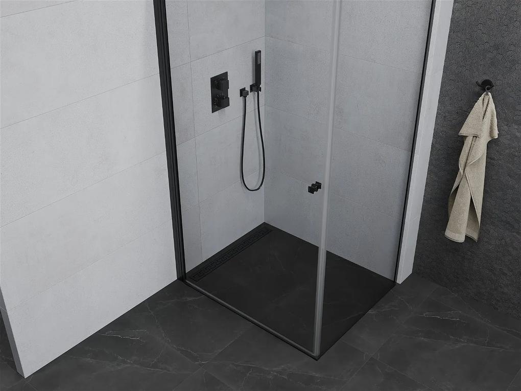 Mexen PRETORIA sprchovací kút 80x110cm, 6mm sklo, čierny profil-číre sklo, 852-080-110-70-00