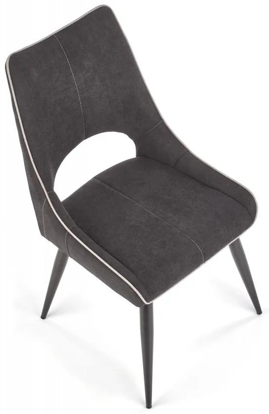 Jedálenská stolička KALUA - kov, látka, sivá