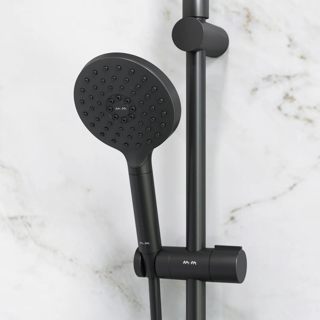 Sprchový systém AM.PM Hit F07TA422 s termostatickousprchovou batériou, čierny