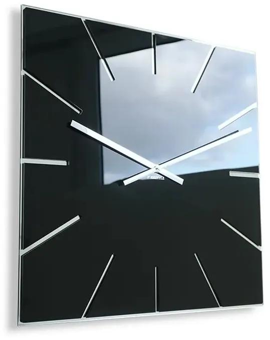 Nástenné čierne akrylové hodiny Exact Flex 50cm