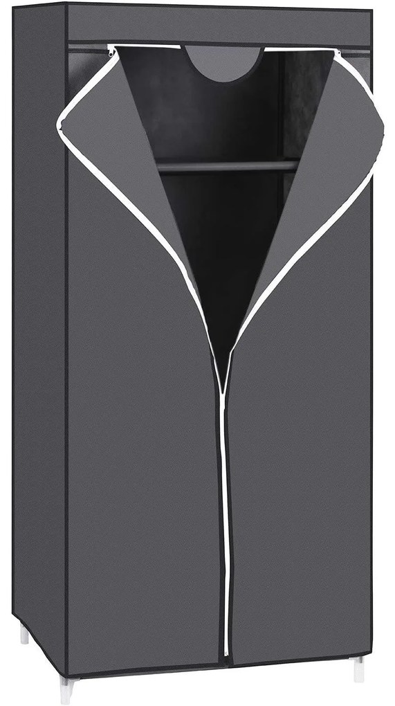 Látková skriňa, modulárny skladací šatník, sivá farba