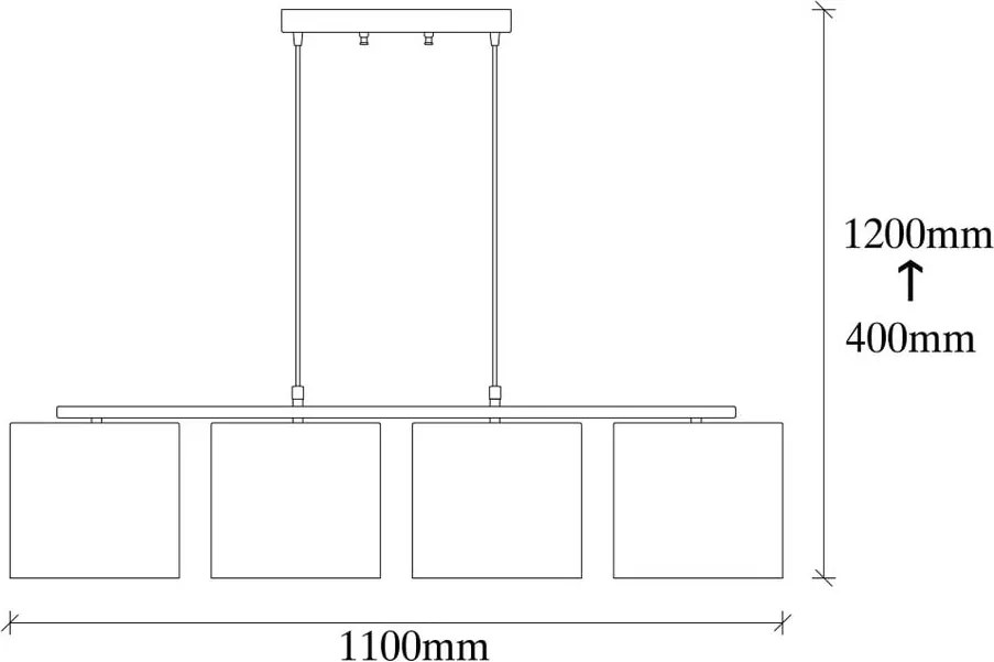 Čierne závesné svietidlo s textilným tienidlom Baston – Opviq lights