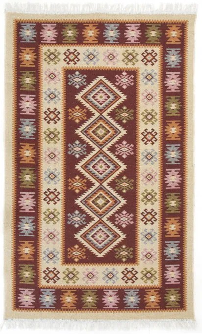Obojstranný koberec / behúň Kilim bordový 2