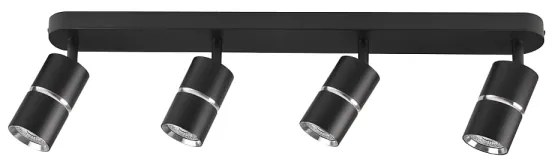 Bodové svietidlo BAMBOO 4xGU10/10W/230V čierna