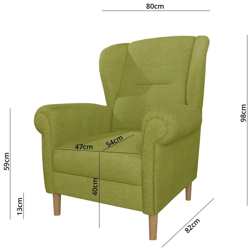 Zelené kreslo ušiak Swan – Ropez