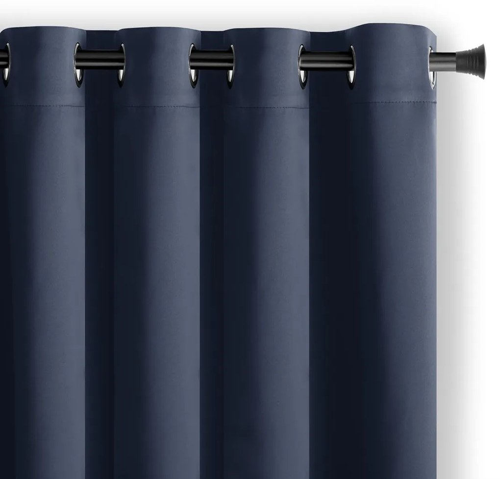 Záves AmeliaHome Blackout s priechodkami 140x175 cm tmavomodrý