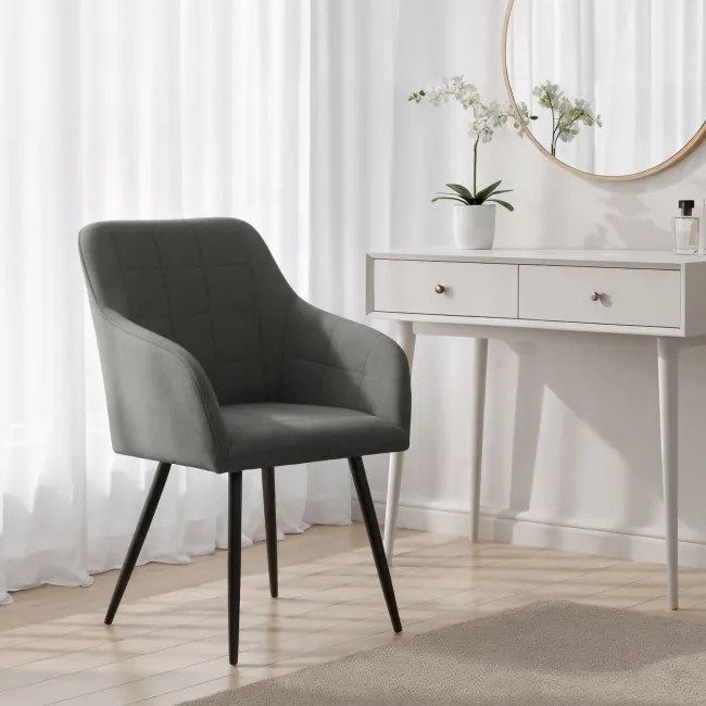 Sada dvoch jedálenských stoličiek LUXANO grafitové / čierne nohy (2 ks)