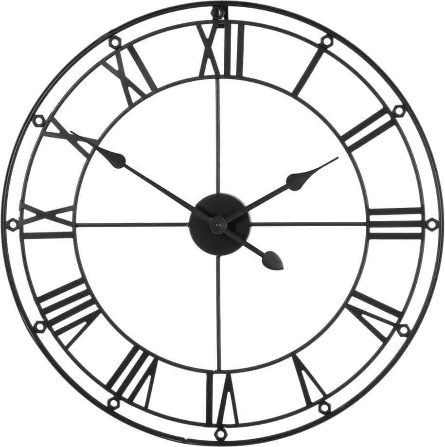 Čierne nástenné hodiny Premier Housewares Matt, ⌀ 59 cm