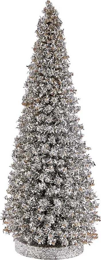 X-MAS Dekoračná jedľa trblietavá 28 cm - strieborná