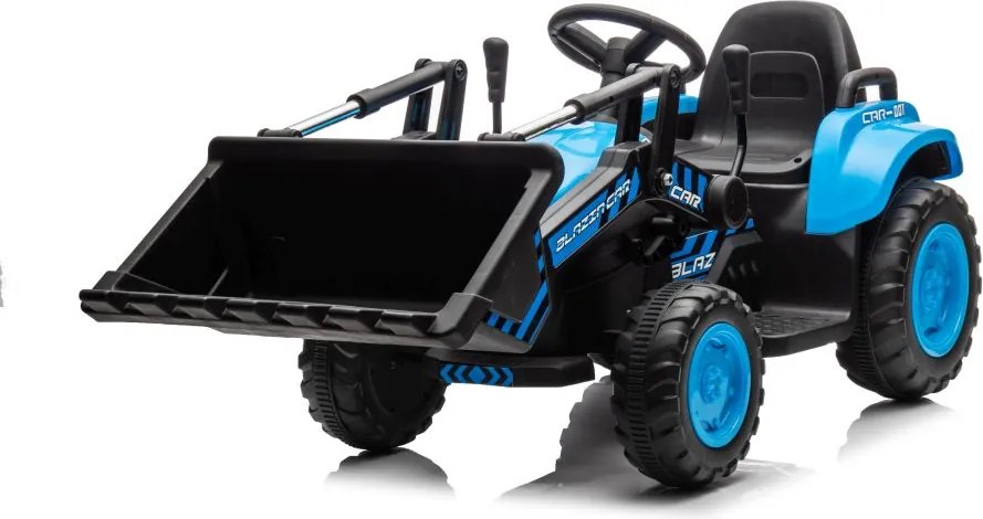LEAN CARS Elektrický traktor s lyžicou BW-X002A modrý